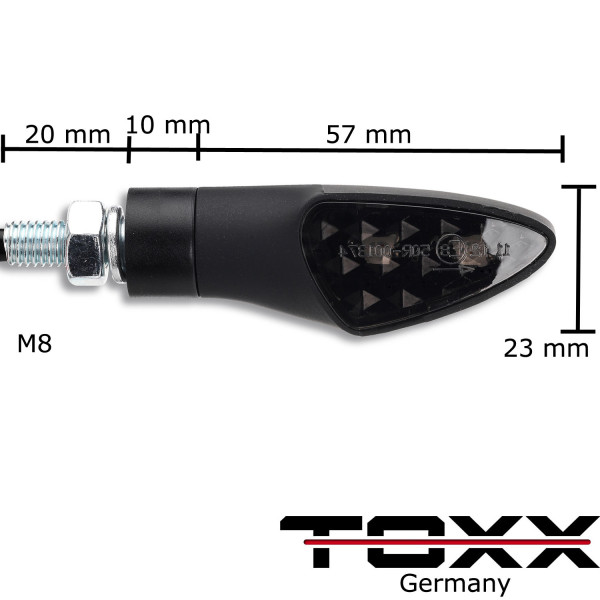 ToXx LED Blinker Shield schwarz getönt