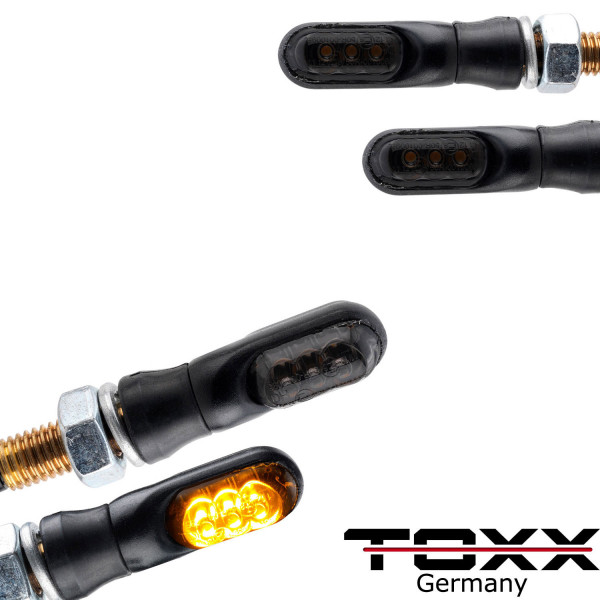 ToXx LED Blinker Spark schwarz getönt 4er