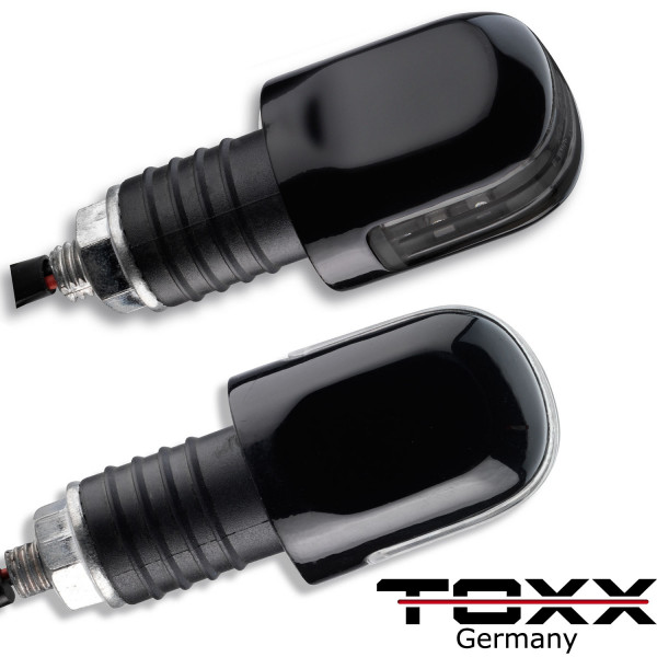 ToXx Motorrad LED Lenkerenden Blinker Schwarz