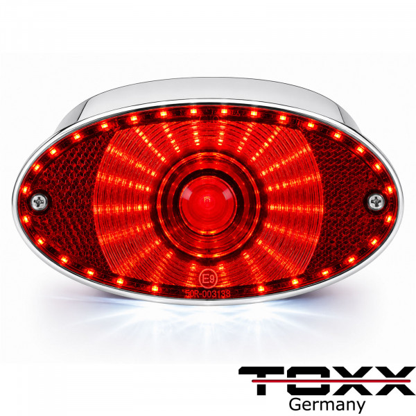 LED Rücklicht Cat Eye II schwarz chrom