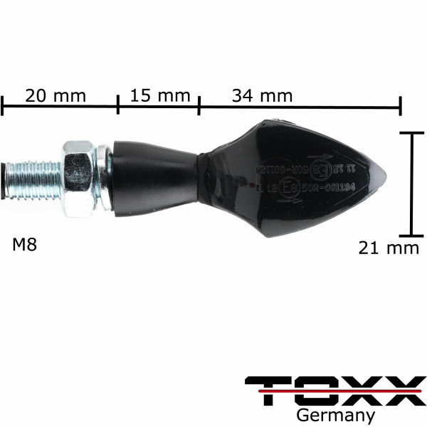 ToXx LED Blinker Spade schwarz getönt 4er Set