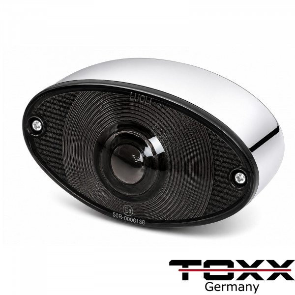 LED Rücklicht Cat Eye II schwarz chrom