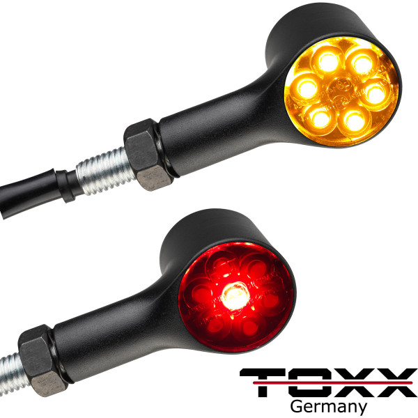 Toxx 3in1 LED Rücklicht Blinker Bull schwarz getönt