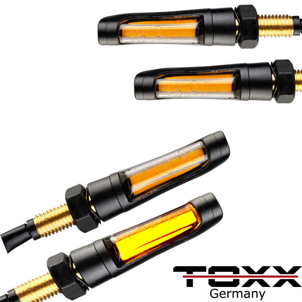 ToXx LED Blinker Cob Dart schwarz getönt 4er Set