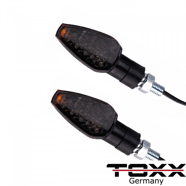 LED Blinker Peak schwarz kurz smoke Set 4er Set