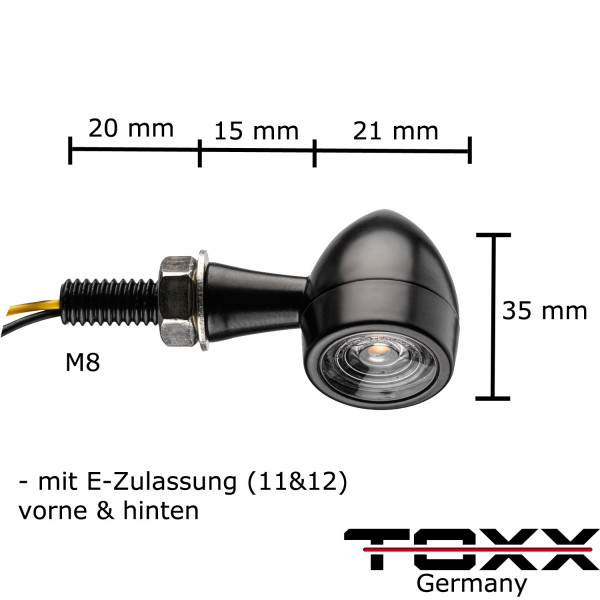 LED Blinker Bullet Clear 4er Set