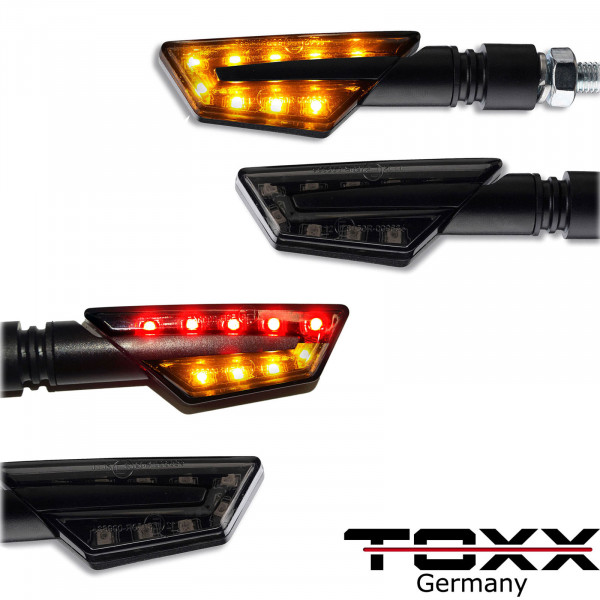 LED Blinker + Rücklicht/Blinker Paco schwarz getönt Set