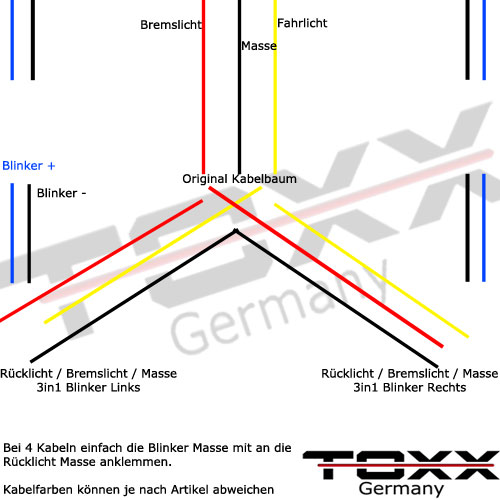 Blinker mit Rücklicht und Bremslicht anschließen und erlabubt?