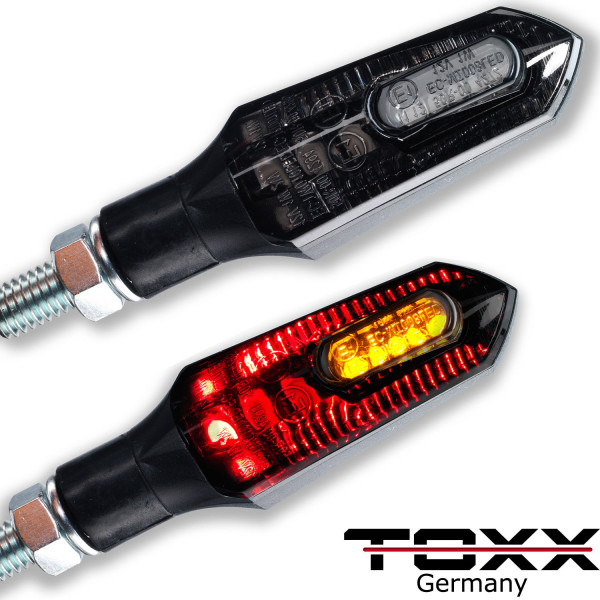 ToXx 3in1 LED Rücklicht Blinker Arrow schwarz getönt