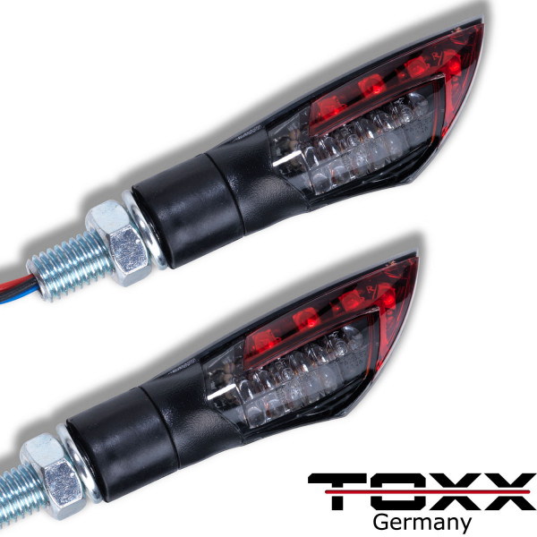 ToXx 3in1 LED Rücklicht Blinker Dual schwarz getönt