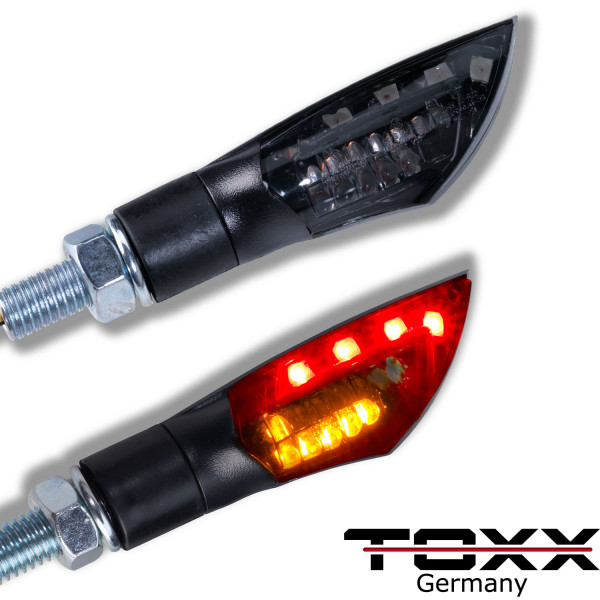 ToXx 3in1 LED Rücklicht Blinker Dual schwarz getönt