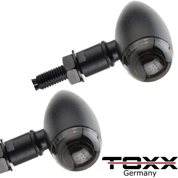 ToXx Halogen Blinker Bullet schwarz getönt 4er Set