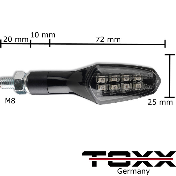 ToXx LED Blinker Pike schwarz 2 Paar