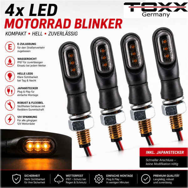 ToXx LED Blinker Spark schwarz getönt 4er