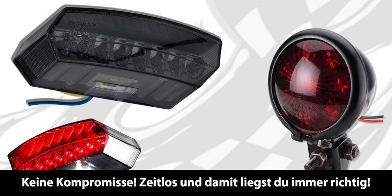 ToXx Led Rücklicht mit Kennzeichenbeleuchtung getönt Motorrad Quad Roller Enduro