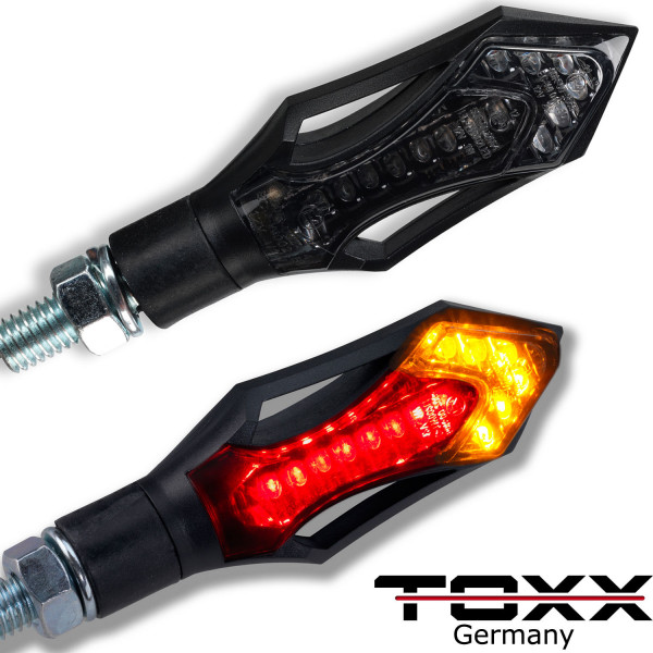 ToXx 3in1 LED Rücklicht Blinker Rush schwarz getönt